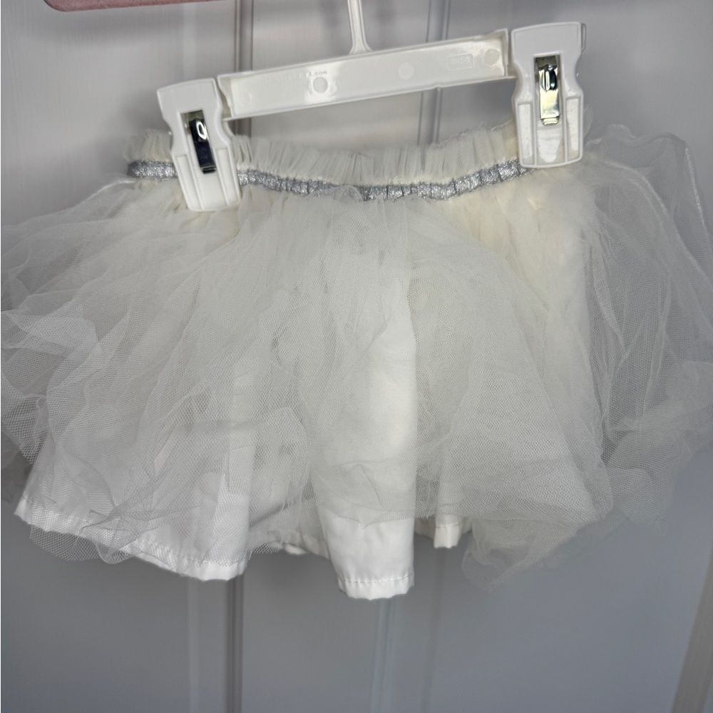 Carter’s 2T Girls White & Silver Tulle Skirt - Picture 3 of 4